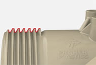 Detailansicht vom Sägezahngewinde