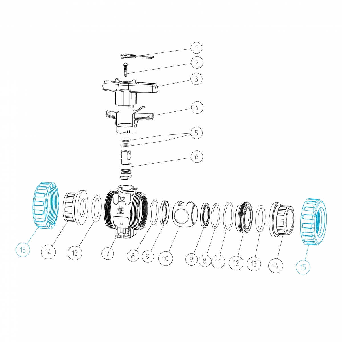 Überwurfmutter M1 DN40 PVC grau Überwurfmutter M1 DN40 PVC grau