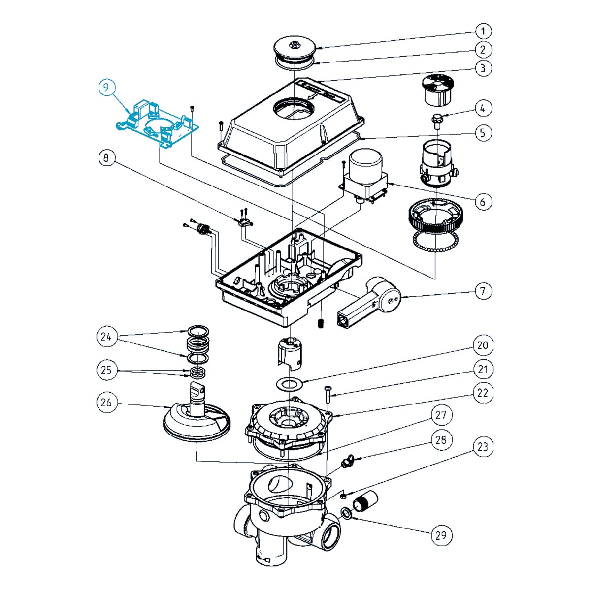 Ersatzteilset für Aquastar MP-6 pos - Platine 1 1/2" + 2" 230VAC Ersatzteilset für Aquastar MP-6 pos - Platine 1 1/2" + 2" 230VAC