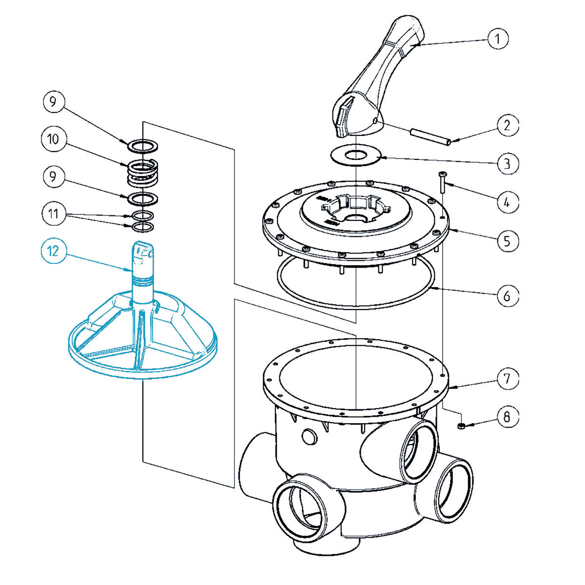 Teller für Rückspülventil Ocean V6 - gedreht - 3" PPO-GF natur Teller für Rückspülventil Ocean V6 - gedreht - 3" PPO-GF natur