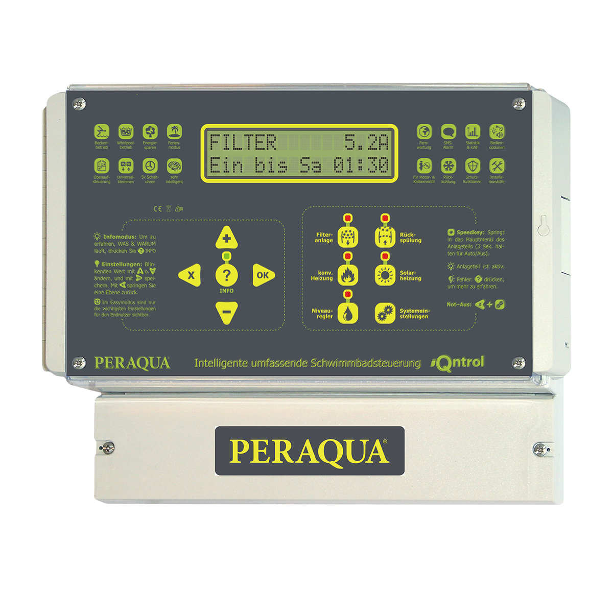 iQntrol-P4 Filtersteuerung inkl. Solarsteuerung und Rückspülsteuerung 230V und 400V iQntrol-P4 Filtersteuerung inkl. Solarsteuerung und Rückspülsteuerung 230V und 400V