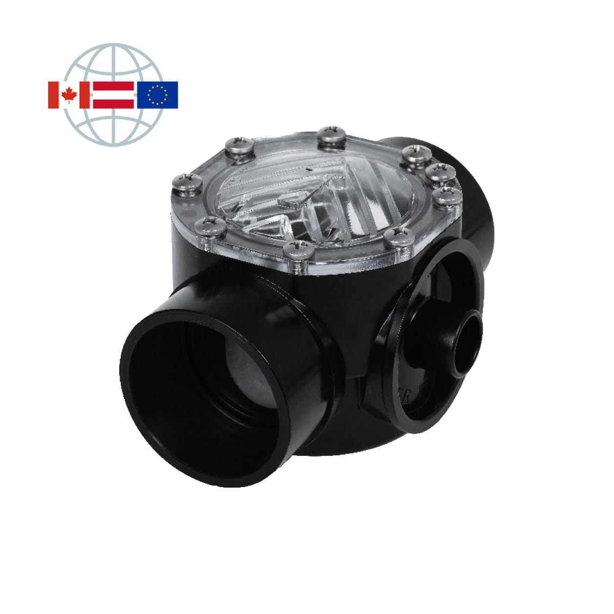 Praher Plastics Canada Rückschlagklappe, DN50, PVC-C, federbelastet, Klebemuffen PVC-C d63 metrisch, EPDM O-Ringe, Viton Klappendichtung, transparenter Deckel, grau Praher Plastics Canada Rückschlagklappe, DN50, PVC-C, federbelastet, Klebemuffen PVC-C d63 metrisch, EPDM O-Ringe, Viton Klappendichtung, transparenter Deckel, grau