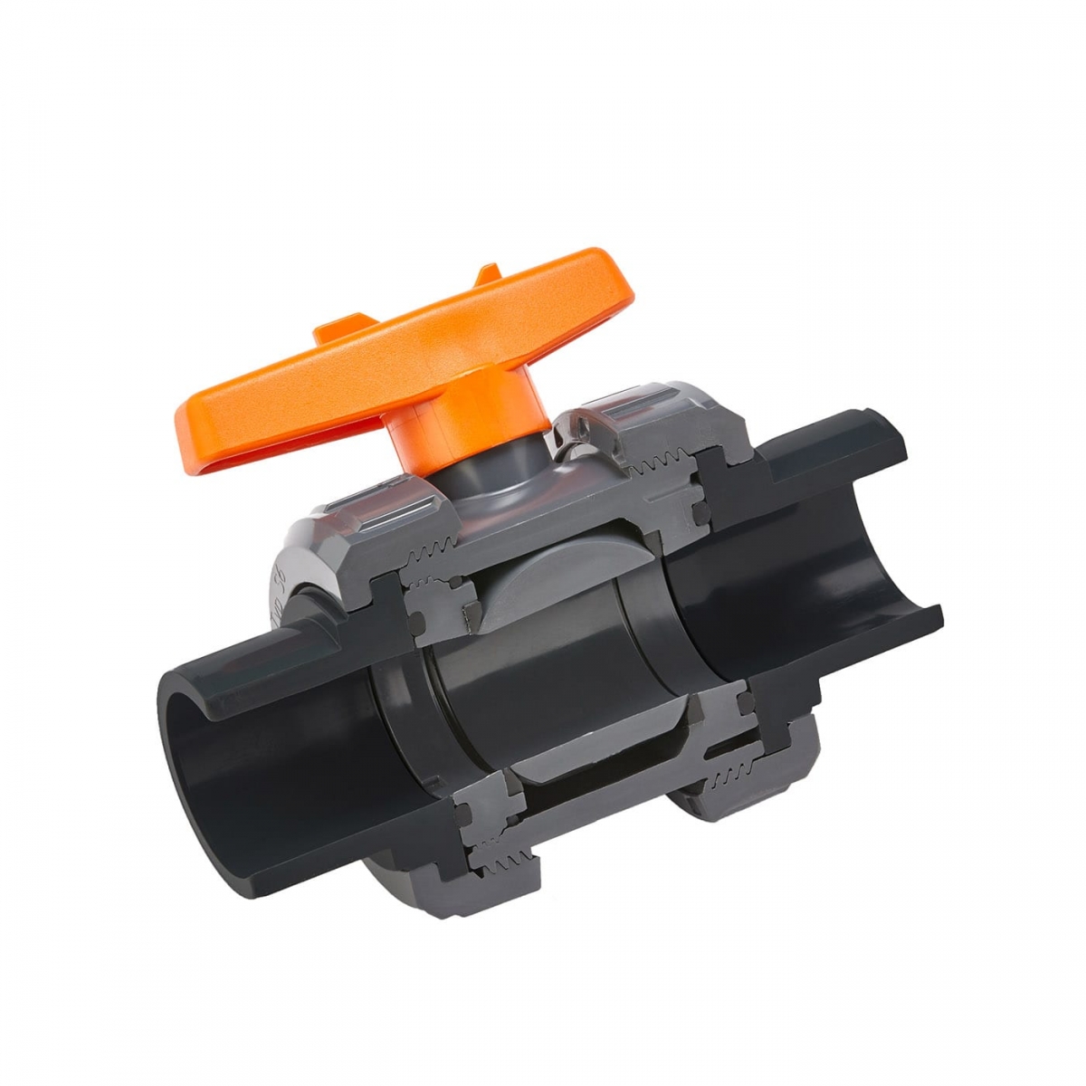 Kugelhahn S6 2W DN10 PVC grau PE Schweißstutzen d16 metrisch PN16 EPDM PE lose verpackt Kugelhahn S6 2W DN10 PVC grau PE Schweißstutzen d16 metrisch PN16 EPDM PE lose verpackt