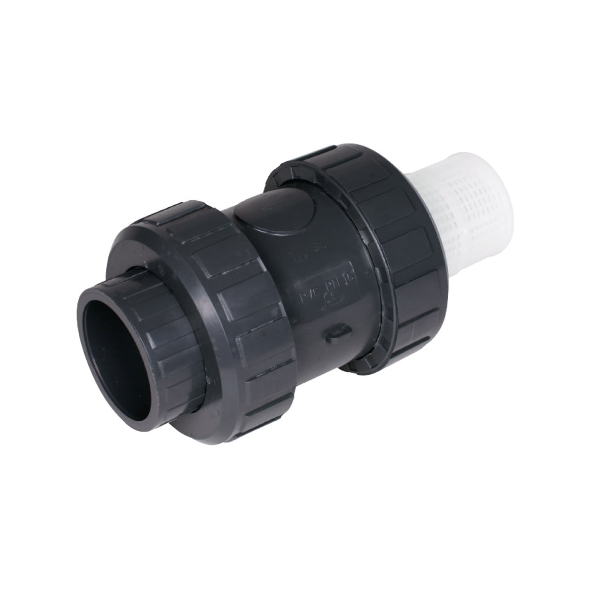 Fußventil S4 DN15 PVC grau PVCu Klebemuffe d20 metrisch PN16 FPM Fußventil S4 DN15 PVC grau PVCu Klebemuffe d20 metrisch PN16 FPM