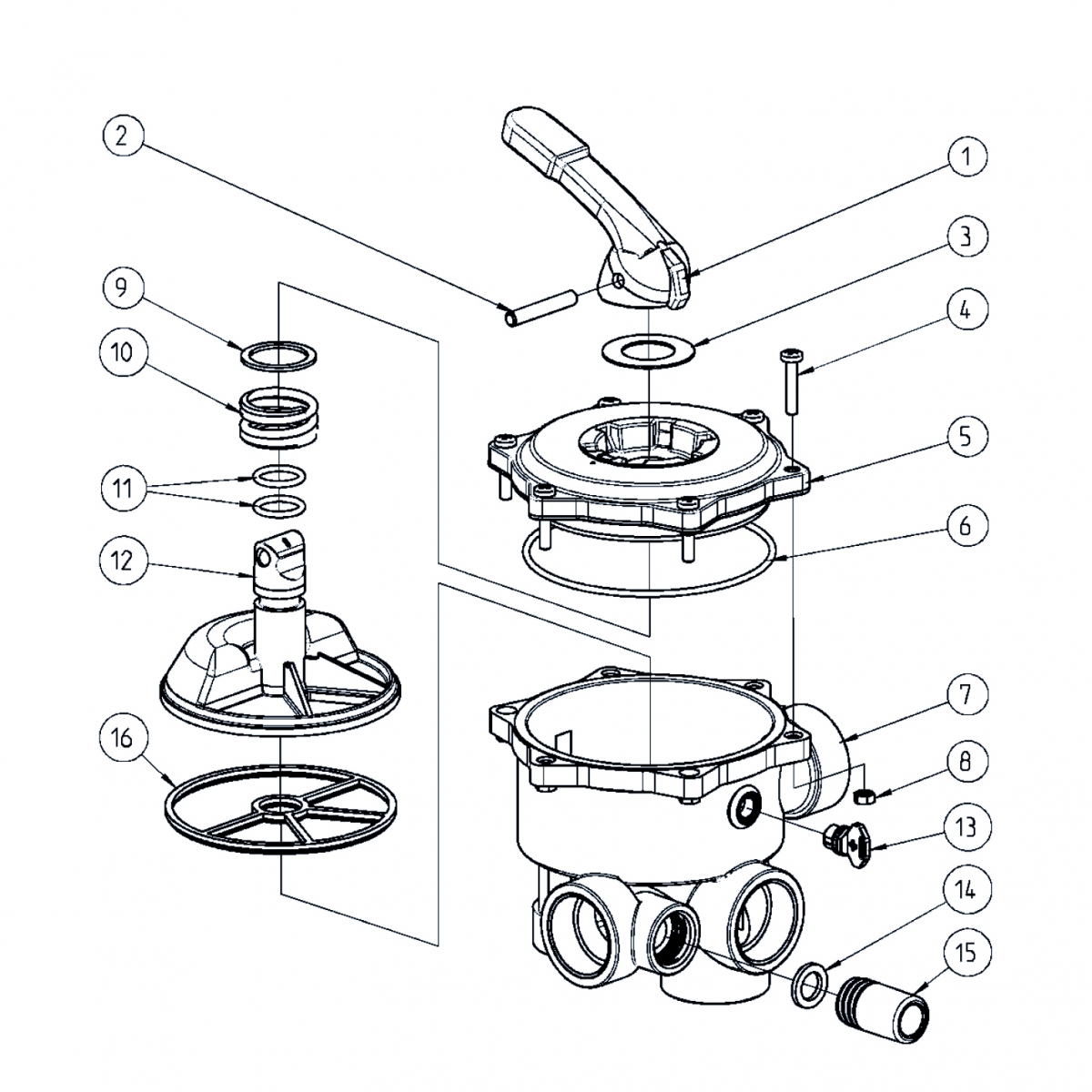 Ersatzteile Rückspülventil SM/TM 1 1/2" ALTES DICHTSYSTEM 