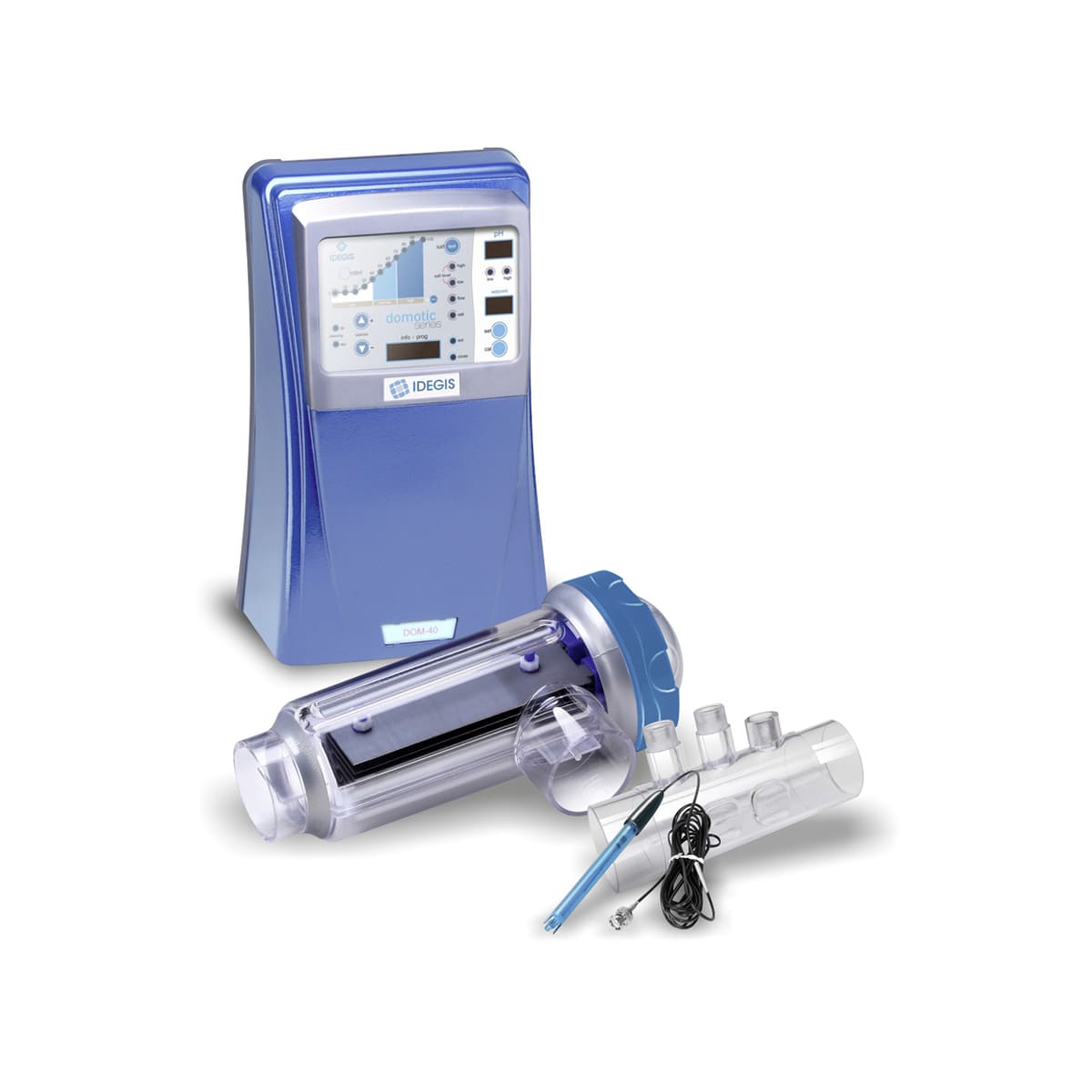 Salzelektrolyseanlage DOMOTIC-PH 32G selbstreinigendes Salzeletrolysesystem mit integrierter PH-Steuerung 32 g Chlor/ Stunde für private Pools bis zu 120m³ Salzelektrolyseanlage DOMOTIC-PH 32G selbstreinigendes Salzeletrolysesystem mit integrierter PH-Steuerung 32 g Chlor/ Stunde für private Pools bis zu 120m³