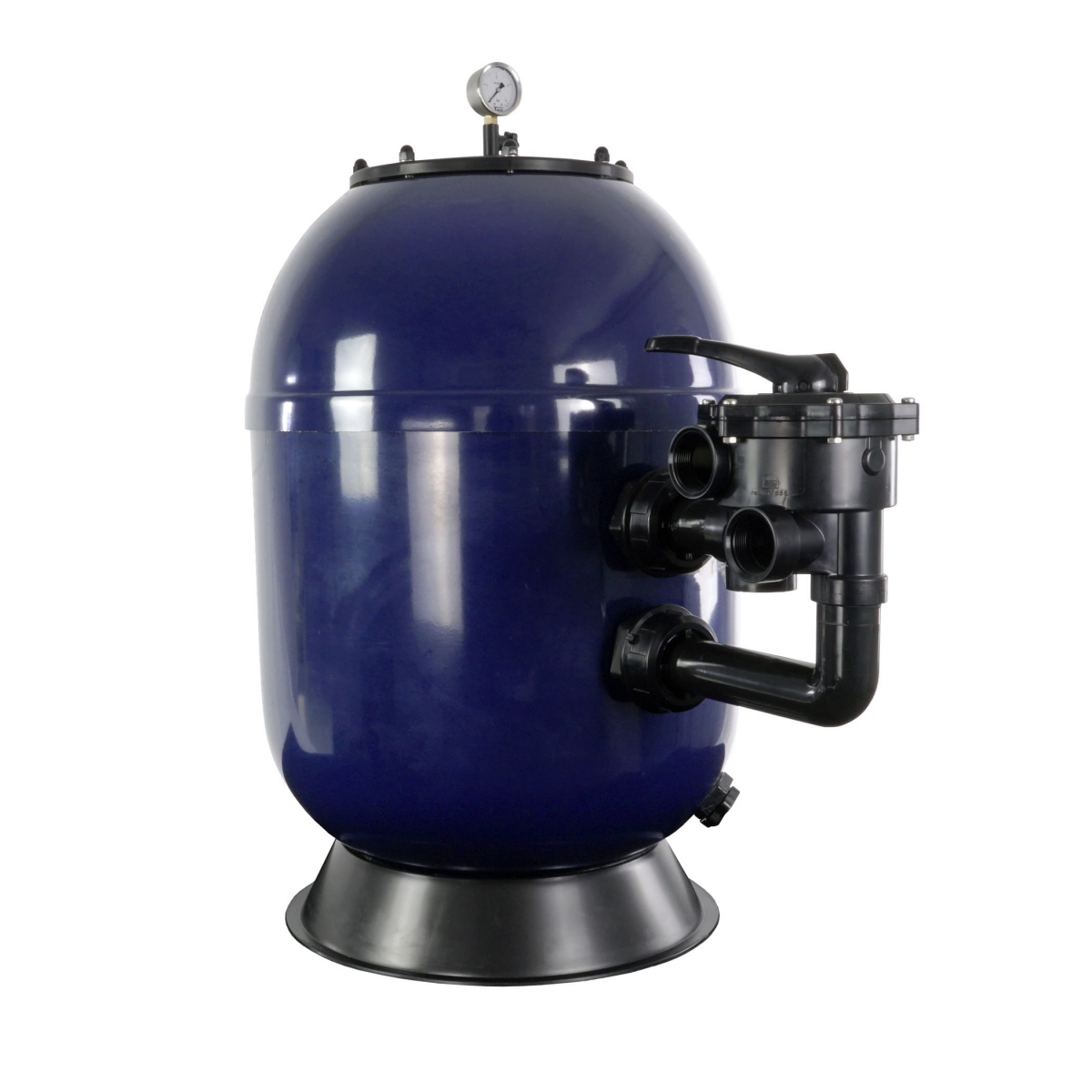 Polyester Filter VIENNA II laminiert, side mount, blau d510, Flanschdeckel schwarz, inkl. Manometer, Verrohrungsgarnitur und original Praher SM 1 ½" 6 Wege Rückspülventil manuell Polyester Filter VIENNA II laminiert, side mount, blau d510, Flanschdeckel schwarz, inkl. Manometer, Verrohrungsgarnitur und original Praher SM 1 ½" 6 Wege Rückspülventil manuell