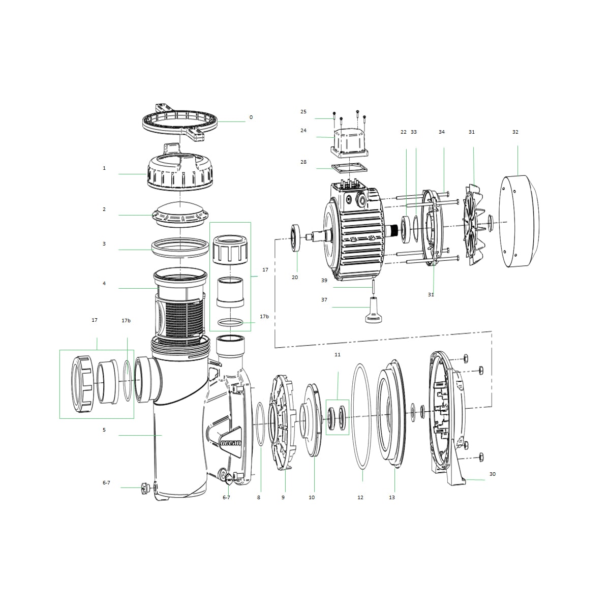 Anschlussverschraubungen d63 für Ocean® Filterpumpe Anschlussverschraubungen d63 für Ocean® Filterpumpe