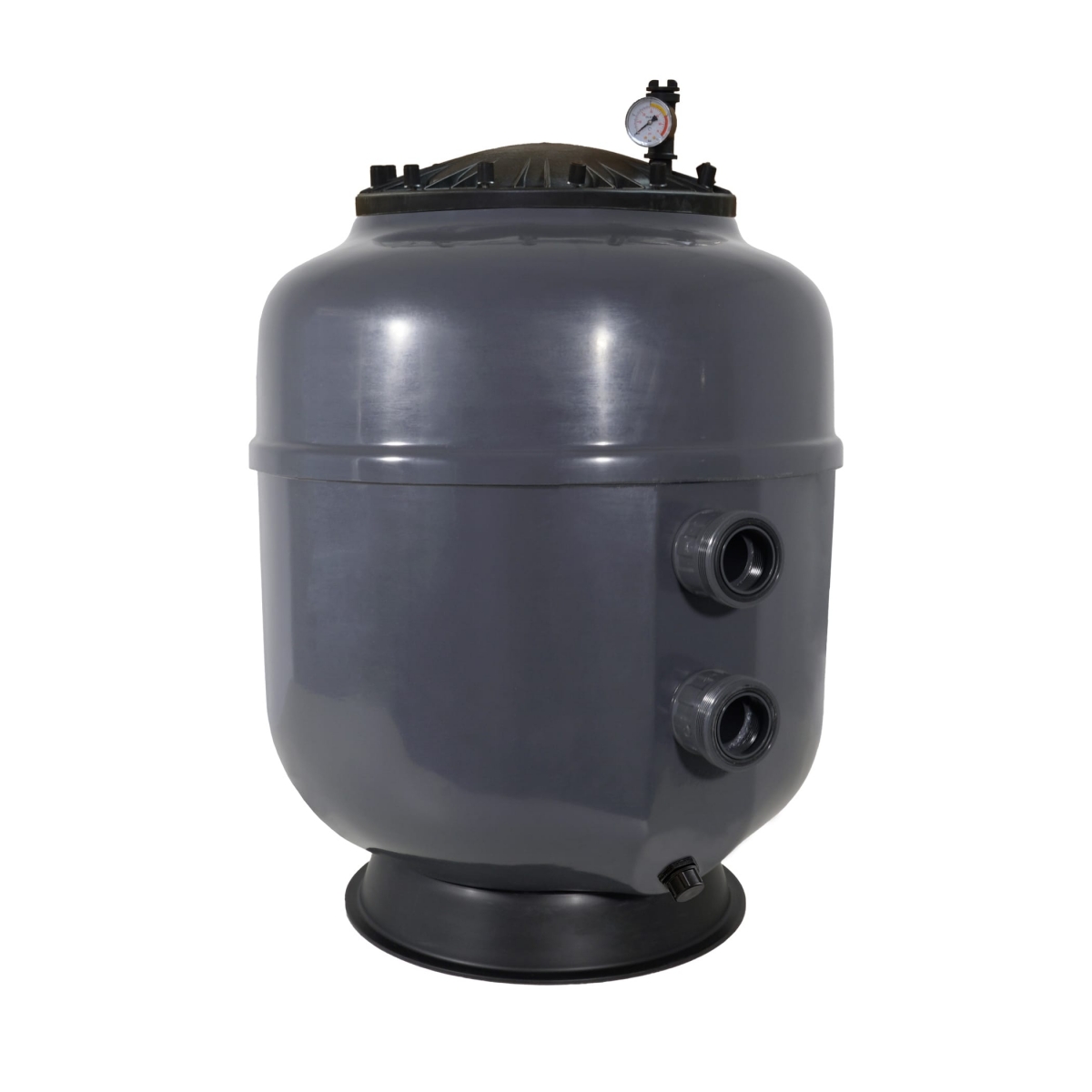 Polyester Filter Bregenz 3, d920, 2" Anschluss, Side Mount, schwarzer Flanschdeckel, RAL7024 graphitgrau Polyester Filter Bregenz 3, d920, 2" Anschluss, Side Mount, schwarzer Flanschdeckel, RAL7024 graphitgrau
