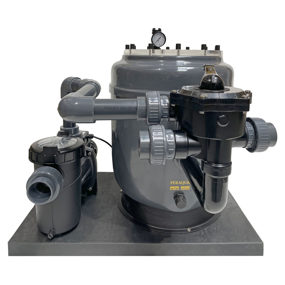 Kompaktfilteranlage Bregenz 3 Pro, Side Mount, d610, inkl. Praher 6-Wege Ventil 1 1/2", Ocean® Filterpumpe Serie O75, auf Filterpalette Kompaktfilteranlage Bregenz 3 Pro, Side Mount, d610, inkl. Praher 6-Wege Ventil 1 1/2", Ocean® Filterpumpe Serie O75, auf Filterpalette
