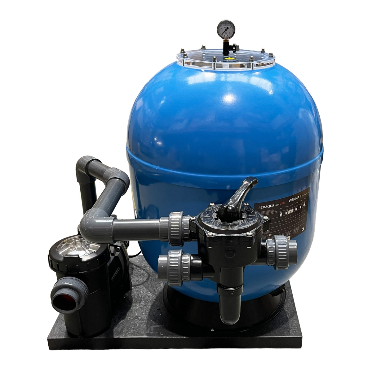 Kompaktfilteranlage Vienna 2, Side Mount, d510, inkl. Praher 6-Wege Ventil 1 1/2", Ocean Filterpumpe Serie O50, auf Filterpalette Kompaktfilteranlage Vienna 2, Side Mount, d510, inkl. Praher 6-Wege Ventil 1 1/2", Ocean Filterpumpe Serie O50, auf Filterpalette