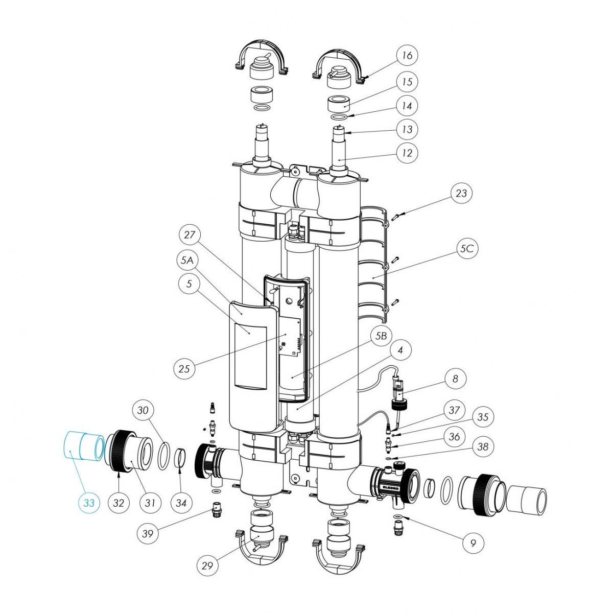 Reduzierung 1 ½“ / 50mm für Quantum oder UV-C 55W/110W Reduzierung 1 ½“ / 50mm für Quantum oder UV-C 55W/110W