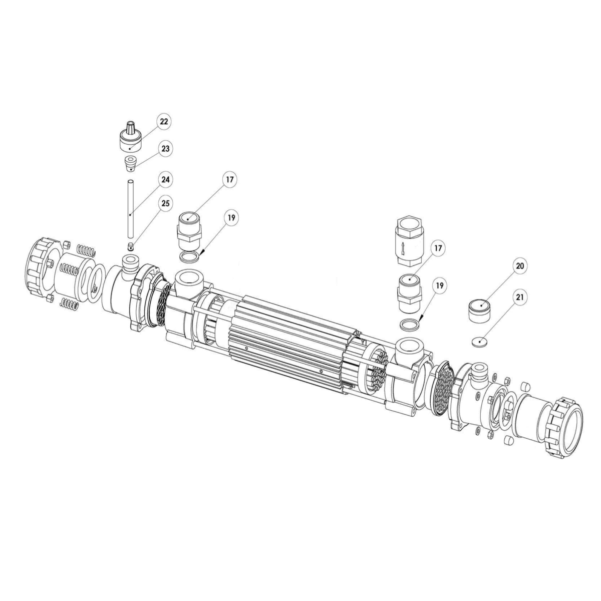 Ersatzteilset für Titan Röhrenwärmetauscher Ersatzteilset für Titan Röhrenwärmetauscher