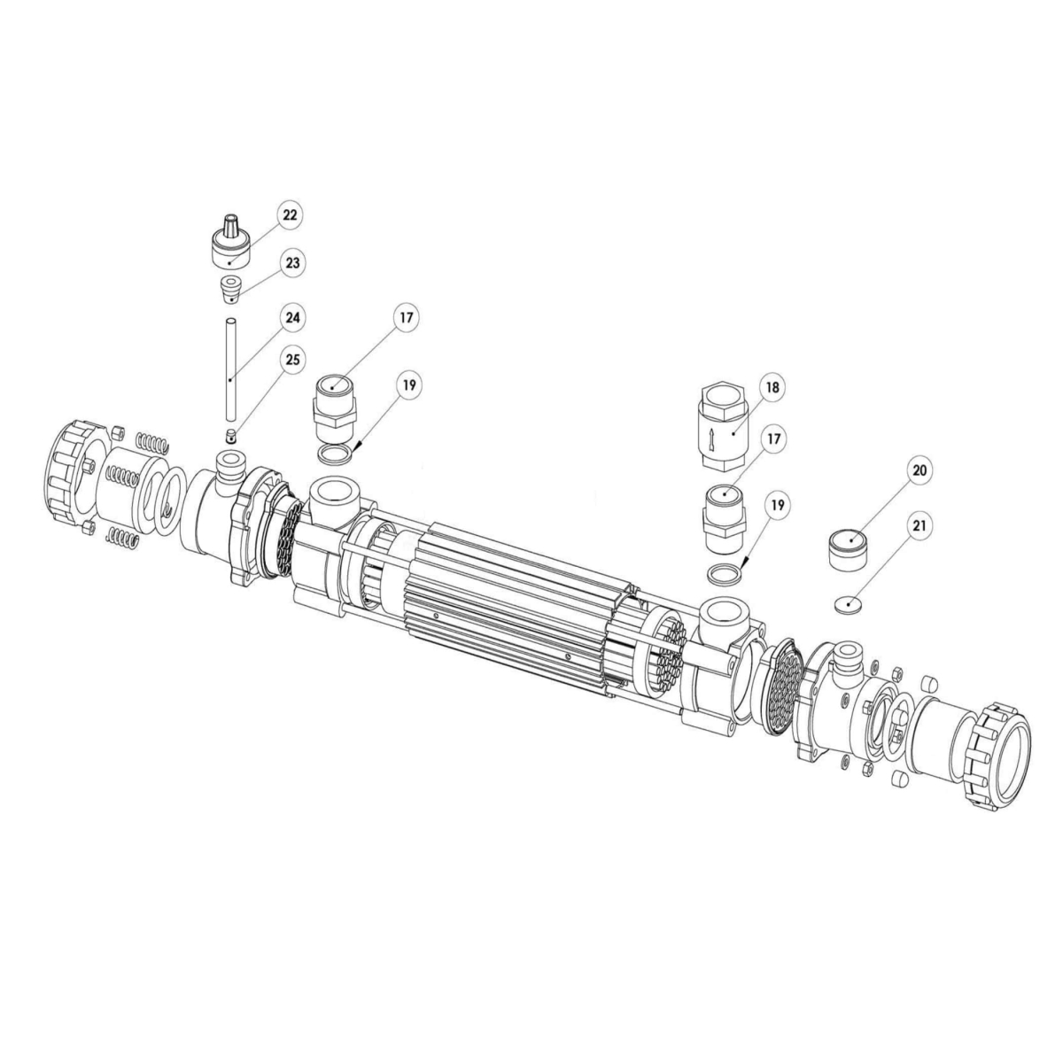 Anschlussset für Titan Röhrenwärmetauscher Anschlussset für Titan Röhrenwärmetauscher
