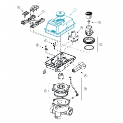 Deckelset blau transparent komplett montiert Deckelset blau transparent komplett montiert