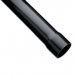 IBG® PVC-u Rohr, schwarz mit Muffe, 5m, PN10 
