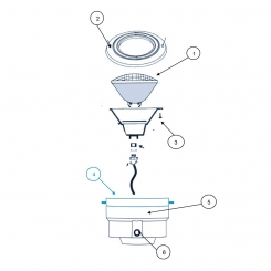 Dichtung und Flansch für
Unterwasserscheinwerfer f.
Stahlwand- u. Polyesterpool Dichtung und Flansch für
Unterwasserscheinwerfer f.
Stahlwand- u. Polyesterpool