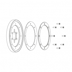 Installationskit für ultraflache Blenden für Folienbecken, d 170 mm Installationskit für ultraflache Blenden für Folienbecken, d 170 mm